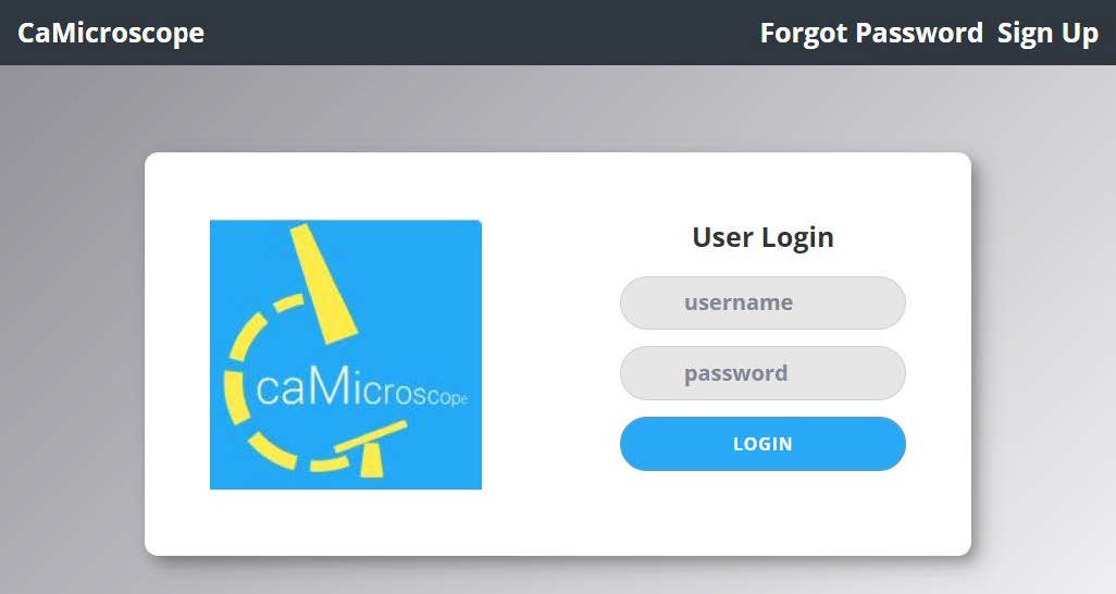 caMicroscope Login Page